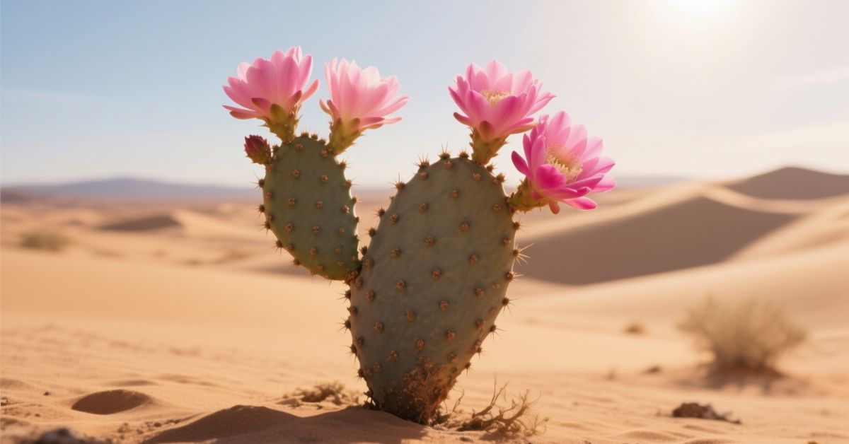 cactus plant with pink flower