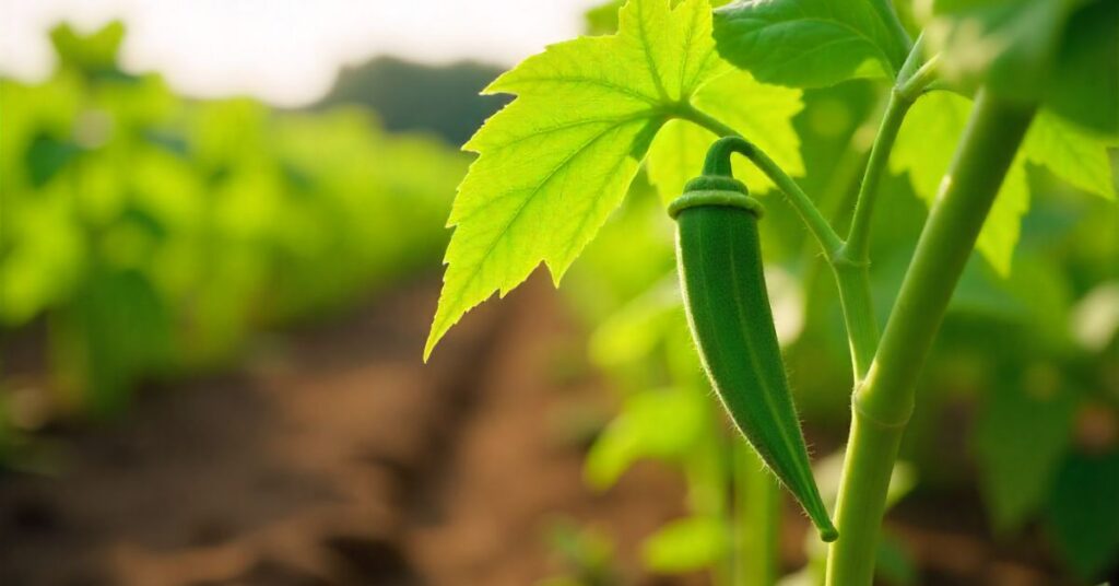 okra leaves plant
