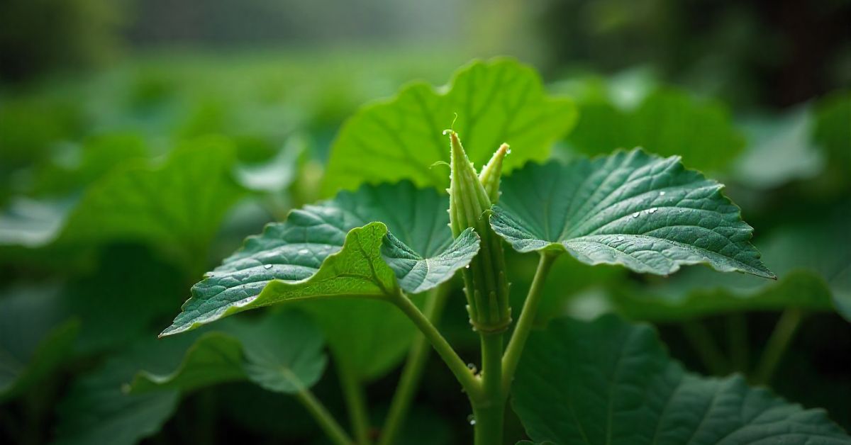 okra leaves plant