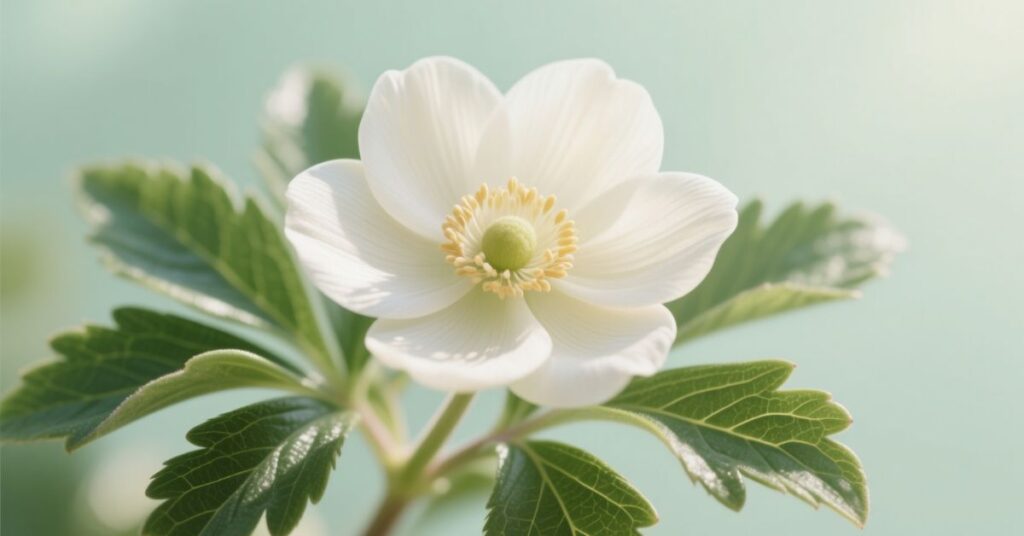 white anemone plant