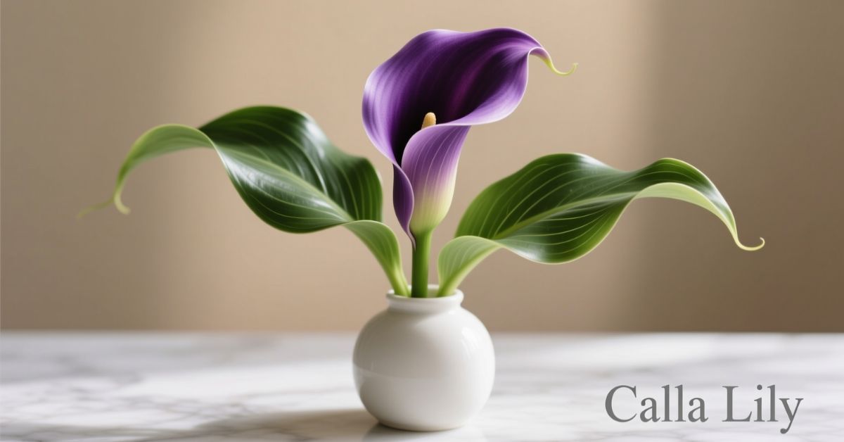 purple calla lily plant