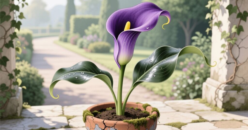 purple calla lily plant